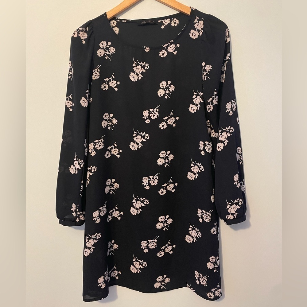 Honey Punch Floral Dress Navy Blue